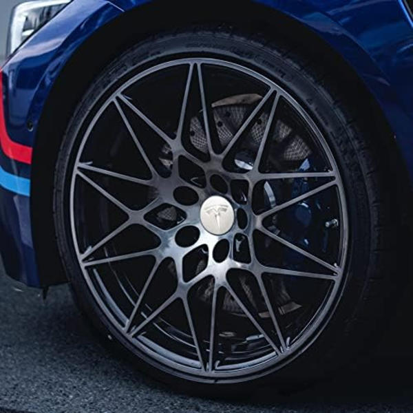 4st Hjul Center Caps Sticker för Ford ST, Svart Aluminium Hjul Center Hub Covers Sticker, 56mm/2.22&#39;&#39; fortesla-silver