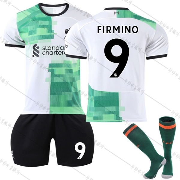 23 Liverpool borta fotbollströja nr 9 Firmino tröja set #18