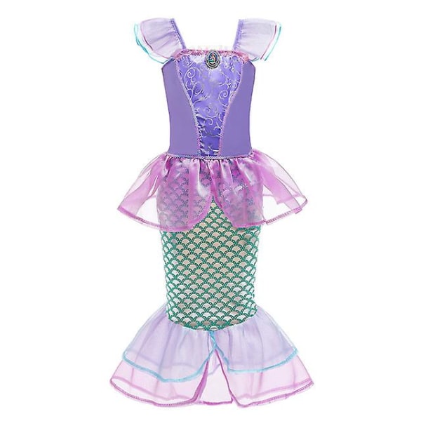 Disney Little Mermaid Ariel Prinsessdräkt Barnklänning För tjejer Cosplay Barn Karneval Födelsedagsfest Kläder Sjöjungfruklänning V 9-10T(size 150) Mermaid Dress only6