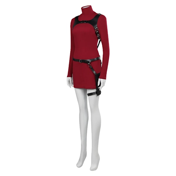 Kvinnlig Resident 4 Ada Wong Cosplay Kostym Evil Klänning Outfits Fantasia Halloween Karneval Maskeraddräkt För Vuxna Kvinnor Flickor one size Dress Belt Wig