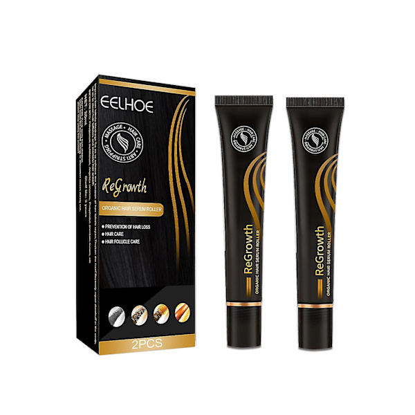 Leke Eelhoe Roll-on hårvårdslösning Massage förtätar hår, Polygonum Multiflorum för att förhindra hårbotten och hårrotsnäringslösning 2pcs