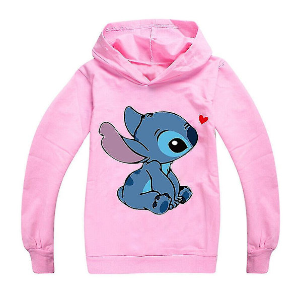 Barn Pojkar Flickor Lilo And Stitch Hoodies Toppar Sweatshirt 7-14 år Pink 7-8 Years