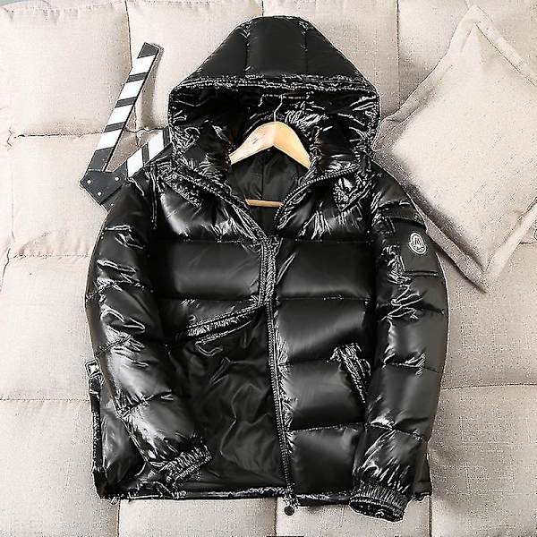 Herr Shiny Down Jacket Herr Vinterjacka Ståkrage Dunjacka Med Hoodbest Present Till Jul Red 3XL
