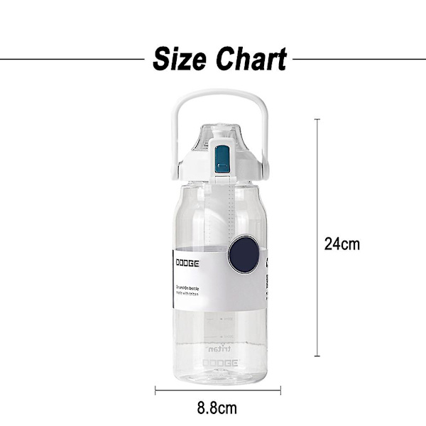 Vattenflaska - Läckagesäkra Bpa-fria vattenflaskor, låsfunktion och fällbart lock, dricksvattenkoppar White 1000ml