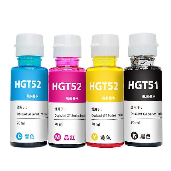 Bläcksatsbyte för Hp Gt51 Gt52 Gt 51 52 för Gt5810 Gt5820 5810 5820 310 410 318 319 419 Tankskrivare SET