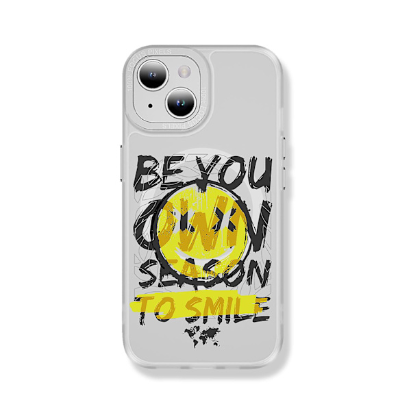 Creative Painted Pattern Frosted Magsafe Magnetic Phone Case Lämplig för Iphone och andra modeller Style B Transparent Svart Ypcx0179