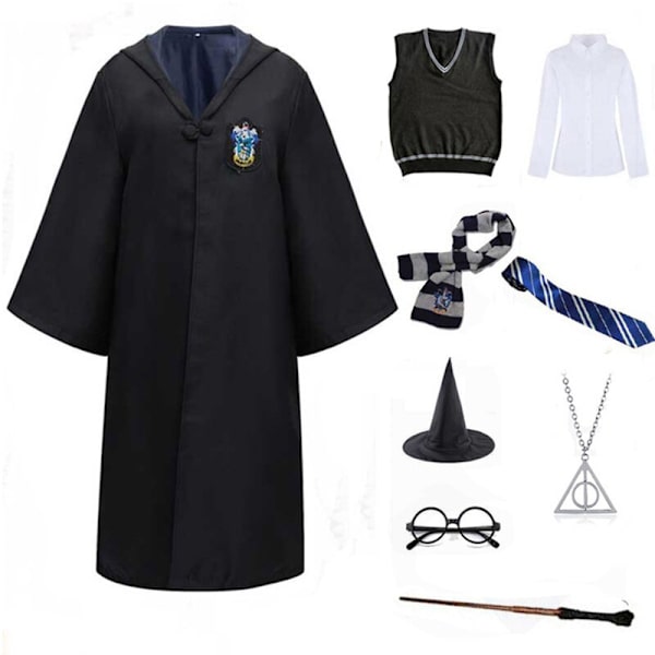 Harry Potter magiska dräkt Ravenclaw 9-delat set (halsband) Vuxen M