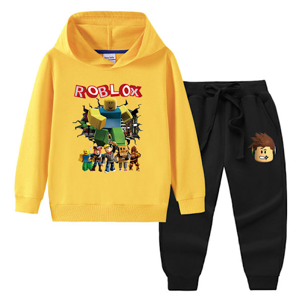 Roblox barnvakt långärmad kostym - gul + svart 140cm