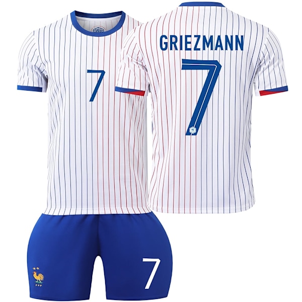 Herr/Barn 2024 EM Fotbollströja Frankrike #9 Giroud Fotbollströjor Kit Sport T-shirt Vit #7griezmann 1-2years