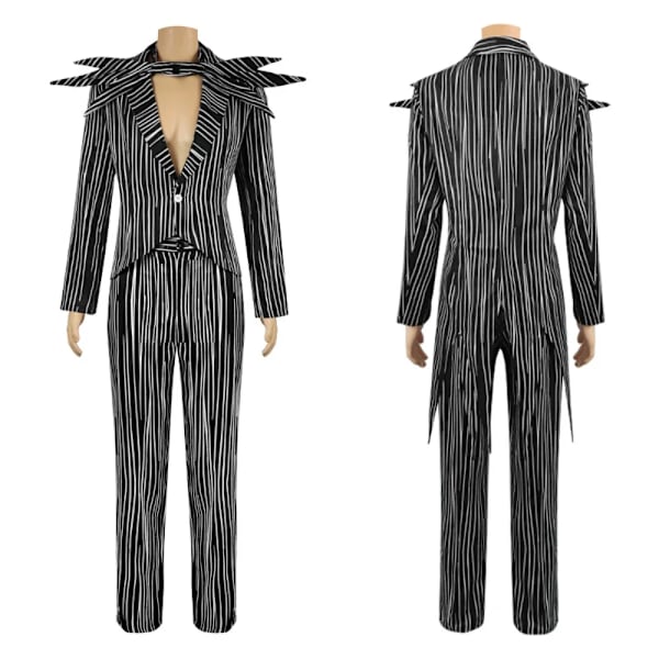 Mardröm Jul Sally Ack Skellington Cosplay  Klänning Skräck Kostym Prinsessa Kjol Kvinnor Män Gotisk Kläder Halloween Fest M C