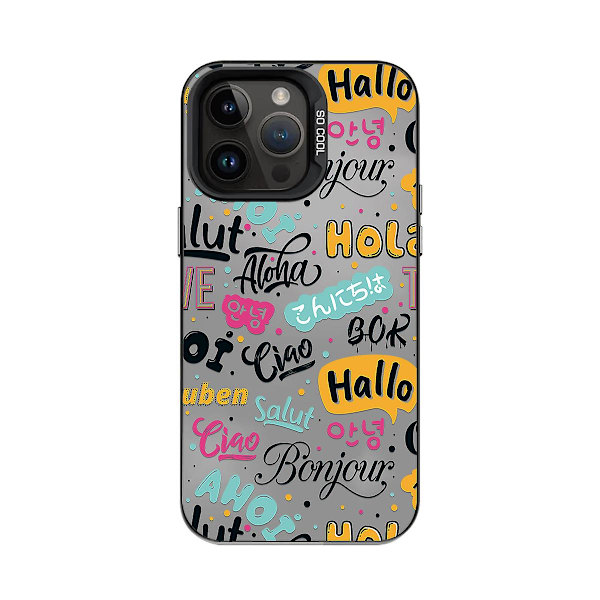 Tecknad Frostat Dubbellager Färg Silver Phone Case Iphone 15 Case Case Stil F Svart Ypmd0900