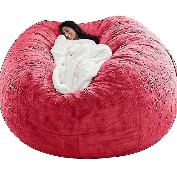 Lazy Sofa Bean Bag Bean Bag Cover Stol Kudde Red 150*75CM