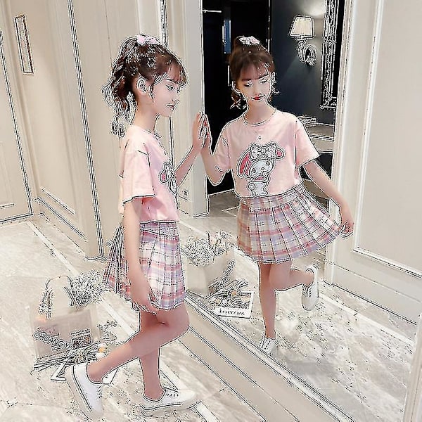 Sanrio Cinnamoroll My Melody Girls Jk Suit Kawaii T-shirt Blus Plisserad Kjol Sommar Bomull Shorts S My Melody 120