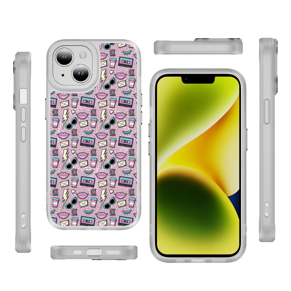Creative Painted Pattern Frostat Hudvänlig Magsafe magnetiskt phone case Lämplig för Iphone och andra modeller Style E Transparent Ypcx0072