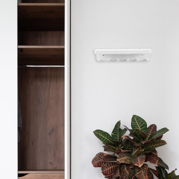Väggmonterad nyckelhållare Hängande nyckelhylla Diverse Rackhängare Metall Mail Organizer Dekorativ med 6 White none