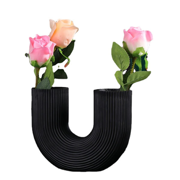 Enkel liten vas mjuk konst blomkruka black