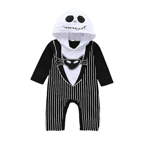 6 månader-3 år Toddler Baby Jack Skellington Nightmare Before Christmas Jumpsuit Huva Romper Presenter 6-9 Months