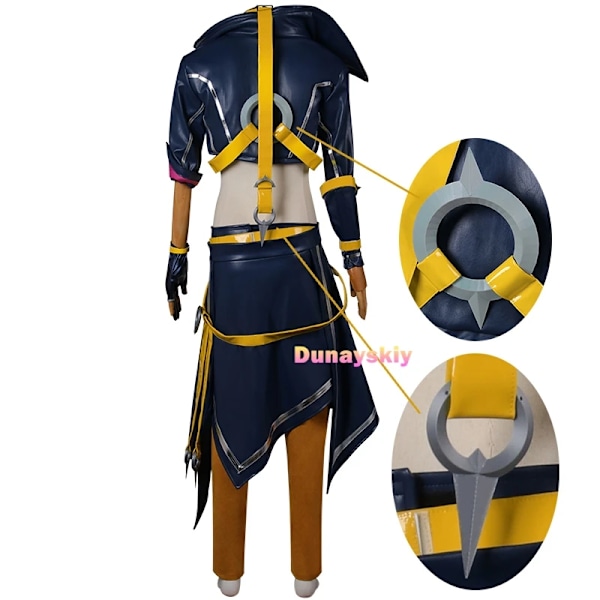 Game LOL Heartsteel Cosplay Kayn Kostym Ögonlapp Peruk Anpassade Uniformer Män Kvinnor Karneval Halloween Festkläder Syntetiskt Hår L Costume set wig