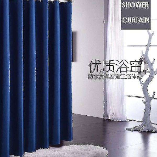Vattentät duschdraperi Badrum Duschdraperi Navy Blue 180x200cm