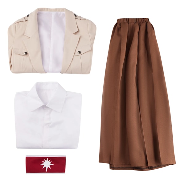Anime Pieck Finger Cosplay Kostym Rock Byxor Final Trench Kjol Skjorta Karneval Fest Förklädnad Outfit Scen Kläder Halloween Present M Full Set