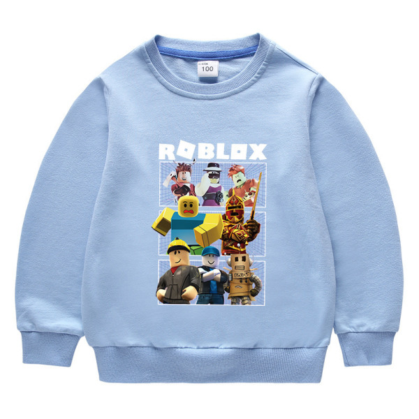 Roblox Rund hals Bomull Sweatshirt - Ljusblå 140cm