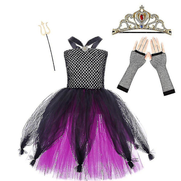 2-12år Barn Flickor Ursula Cosplay Kostym Prinsessan Fest Fancy Dress Halloween Outfits-yvan 4-5 Years