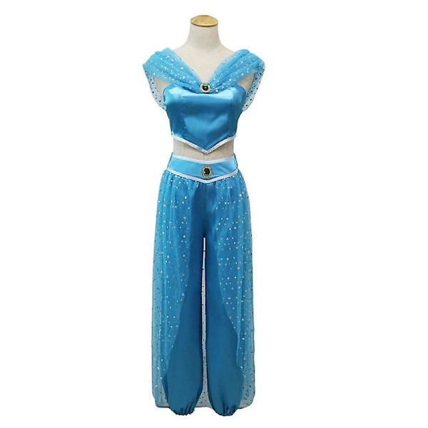 Aladdin J Cosplay Kostym Vuxen Barn Män Kvinnor Halloween Festklänning Jasmine Kostym Set Prinsessan Fancy Kostym Outfit men 130cm