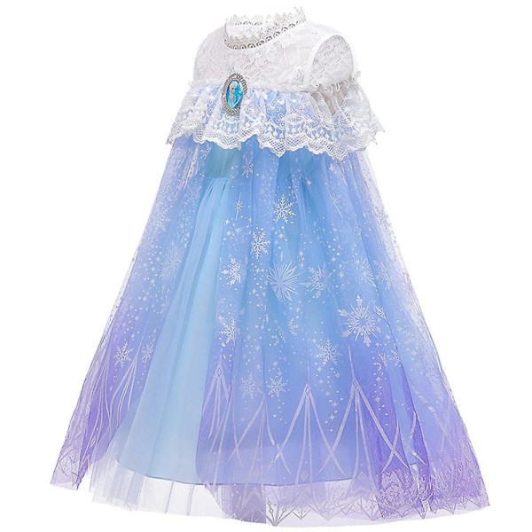 4-8 år Barn Flickor Frozen Elsa Cosplay Party Princess Dress 6-7Years