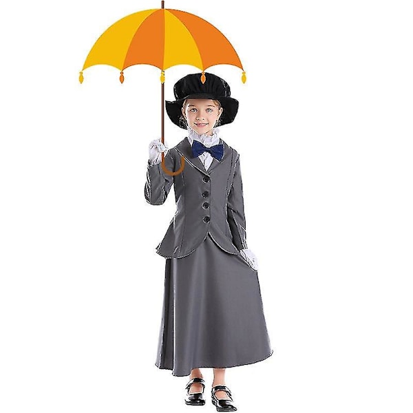 Tjejer Engelska Magic Nanny Kostym Barn Barn Outfit Mary Poppins