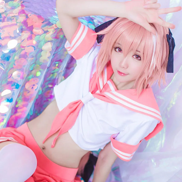 SBluuCosplay Fate Apocrypha Rider Astolfo Cosplay för män JK Skoluniform Sailor Suit  Kvinnlig Outfit Anime Halloween Kostym S Costume