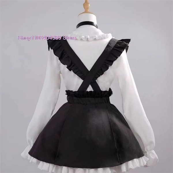 Miku Fashion Subkultur Cosplay Kostym Dam 2 Set Långärmad Skjorta Suspender Klänning Halloween Karneval Kläder För Flicka L (55-60Kg) Costume