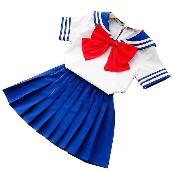 90-130 cm Barn Pojkar Flickor Sailor Moon Cosplay Kostymer Japansk stil Kawaii Söt Primary School Uniform Kör Danskläder Girl set 110cm height