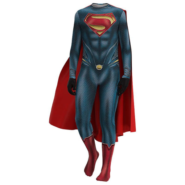 Man Of Steel Cos, Superman Hero, Clark Kent, Bodysuit, Carnival, Halloween Cosplay Costume blue 170cm