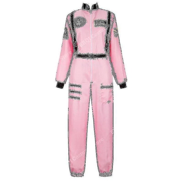 Astronaut kostym rymddräkt för vuxna Cosplay kostymer Dragkedja Halloween kostym par flyg jumpsuit Plus storlek Uniform Pink XS