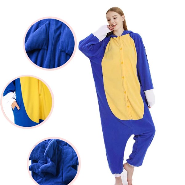 Ny 100-200cm Familj Pyjamas Djur Vuxen Kvinnor Cosplay Flicka Onesie Cartoon Pijama Män Stor XXL Tvättibjörn Kigurumi Barn Pojke L Fit 168cm-178cm blue onesie