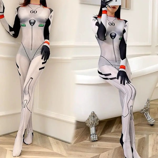 Zero Two Cosplay Woman Sexy Zentai Body Suit Spandex Bodysuit Asuka Langle Costume Halloween Carnival Party Fancy Dress Jumpsui Women L MJ Bodysuit