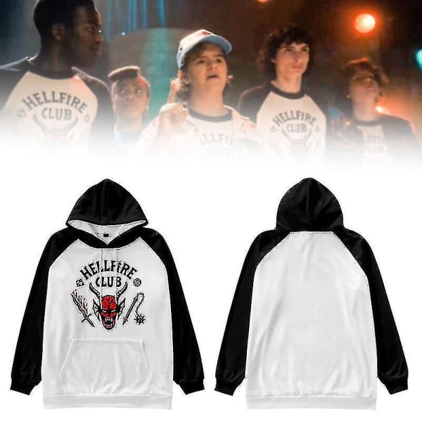 Vuxna Unisex Stranger Things Säsong 4 Hellfire Club T-shirt Topp med huvtröjor Top Hoodie M