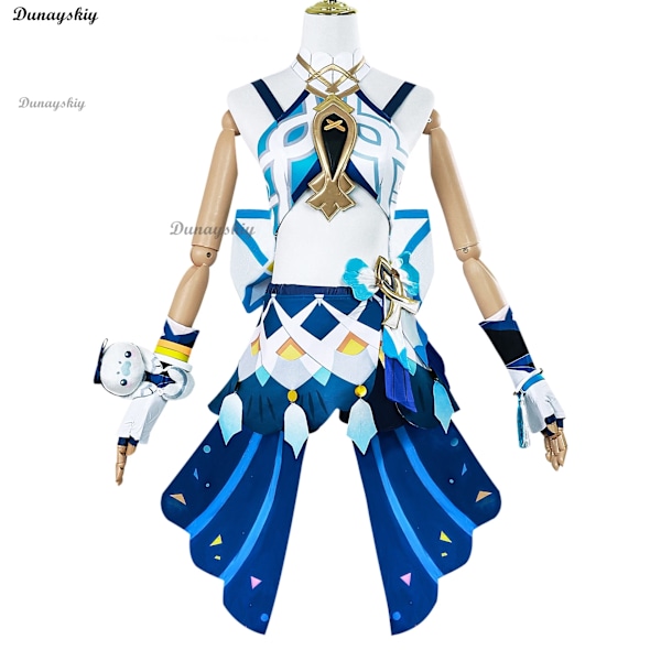 Ny Mualani Cosplay Kostym Peruk Genshin Impact Spel Dräkt Söt Uniform Klänning Halloween Fest Outfit Kvinnor Kläder Dräkt L W1