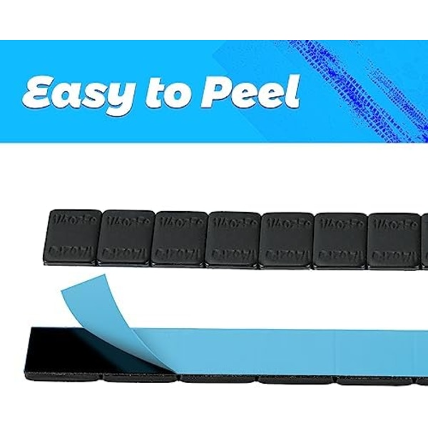 EASYBERG 1/4 oz självhäftande sticka på hjulvikter, däckbalansering för bilar, lastbilar, stadsjeepar, motorcyklar, RC-bilar Big Box 720st 0,25 oz Totalt 18 1\/4OZ 144PCS, Black