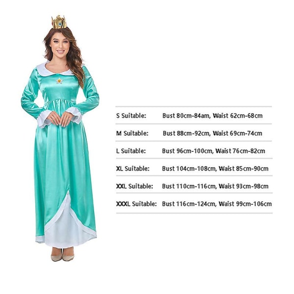Prinsessdräkt för kvinnor, balklänning för flickprinsessan, Halloweenkostym för vuxen Q1 2XL
