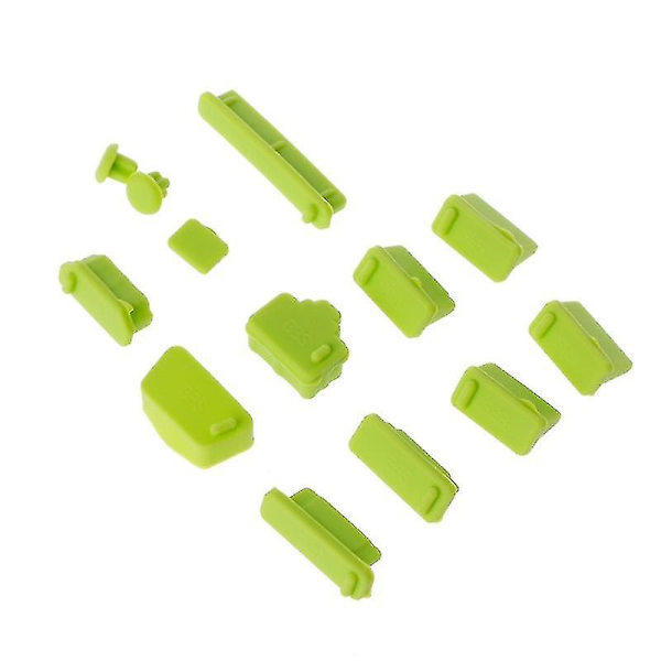 Anti Dust Plug Cover 13st/ set Färgglad Silikon Laptop Anti Dust Plug Cover Green
