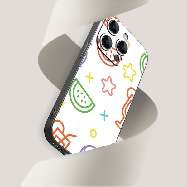 Enkelt tecknat mönster Tryckdesign Flexibeltpurubber Stötsäker Mobiltelefon Caseiphone 15 Caseseries Stylescblackypdt2796