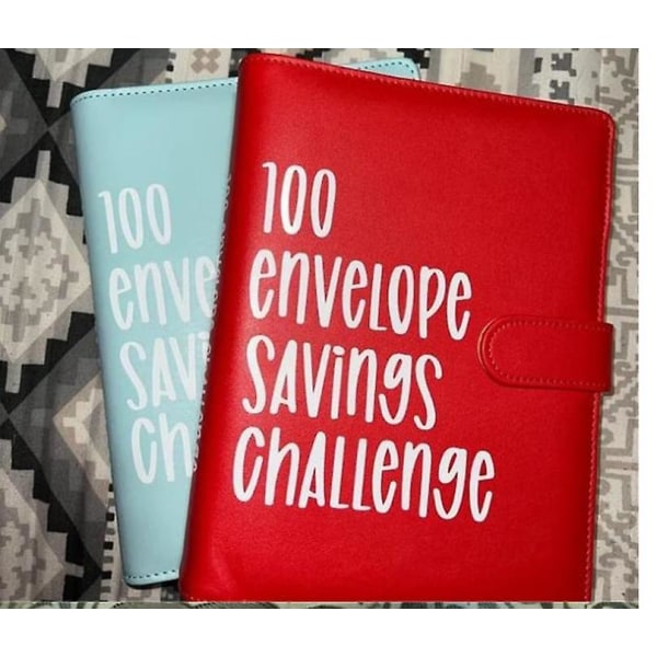 100 kuvert utmaningspärm, enkelt och roligt sätt att spara $5 050, besparingsutmaningar Budget bokpärm för budgeteringsplanerare och spara pengar Red