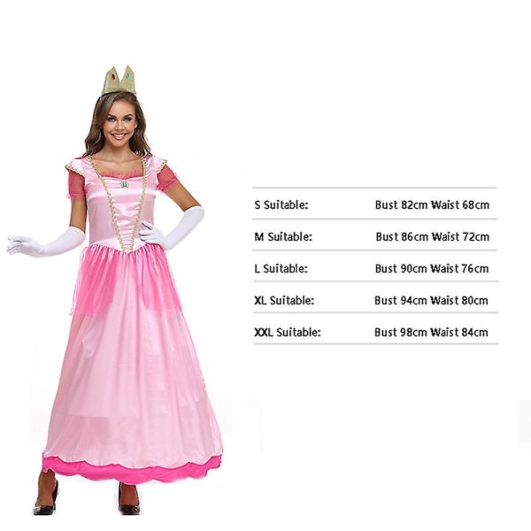 Prinsessdräkt för kvinnor, balklänning för flickprinsessan, Halloweenkostym för vuxen Q4 M