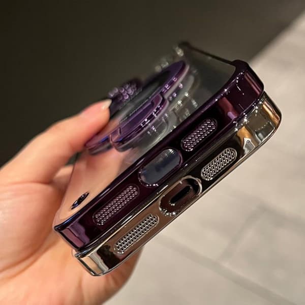 Magnetisk ramlöst case för Iphone 15 Pro Max/iphone 15 Pro med osynligt ringställ Purple iPhone 15 Pro