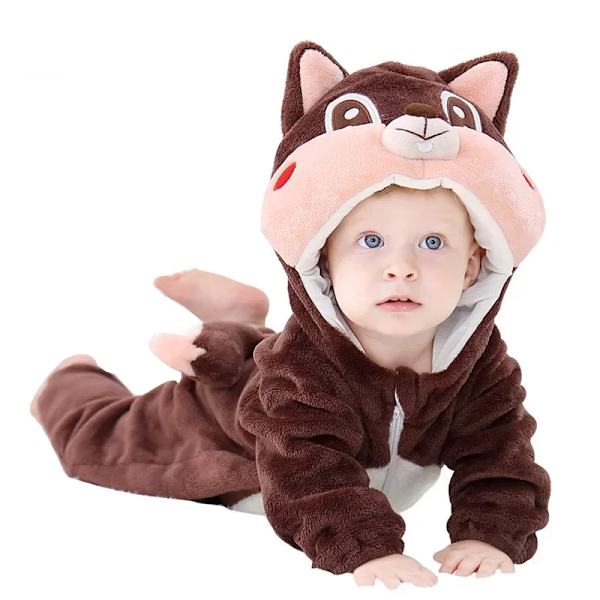 Unisex Baby Flannel Stitch Cosplay Romper Animal Onesie Kostym Huva Cartoon Outfit Suit 80(6-12M)-Anime movi 05