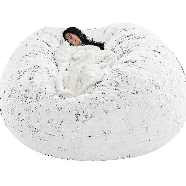 Lazy Sofa Bean Bag Bean Bag Cover Stol Kudde White 135*65CM