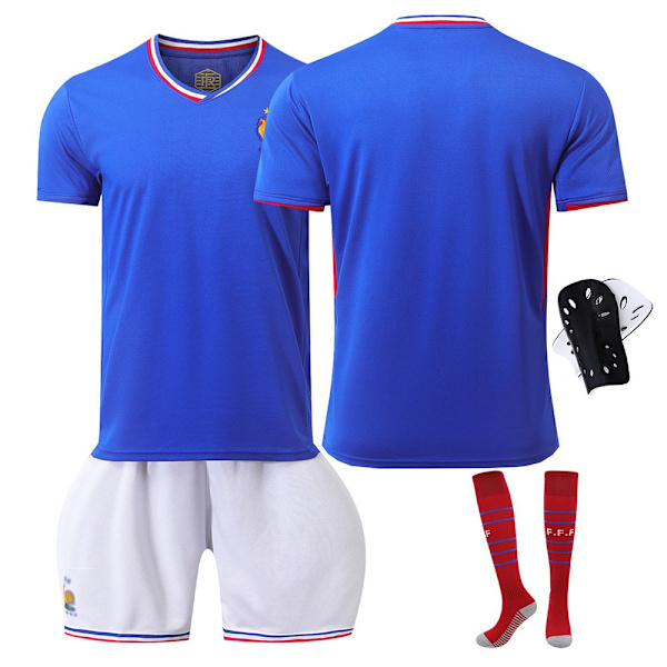 2024 EM-tröja för franska landslaget nr 10 Mbapi fotbollströja 7 Glezmann 9 Giloo 11 Bayle set numberless+socks+guards m