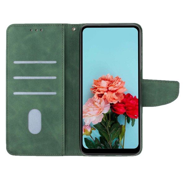 För Xiaomi Redmi Note 12 4g Enfärgad Pu Läder Phone case Stativ Plånbok Flip Cover med rem Green