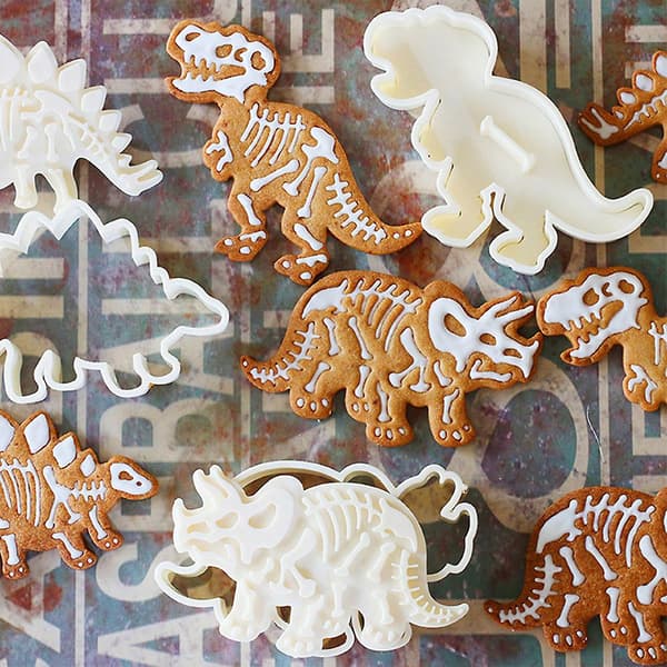 3-Pack Dinosaur Skelett Cookie Formar Form Bakverktyg